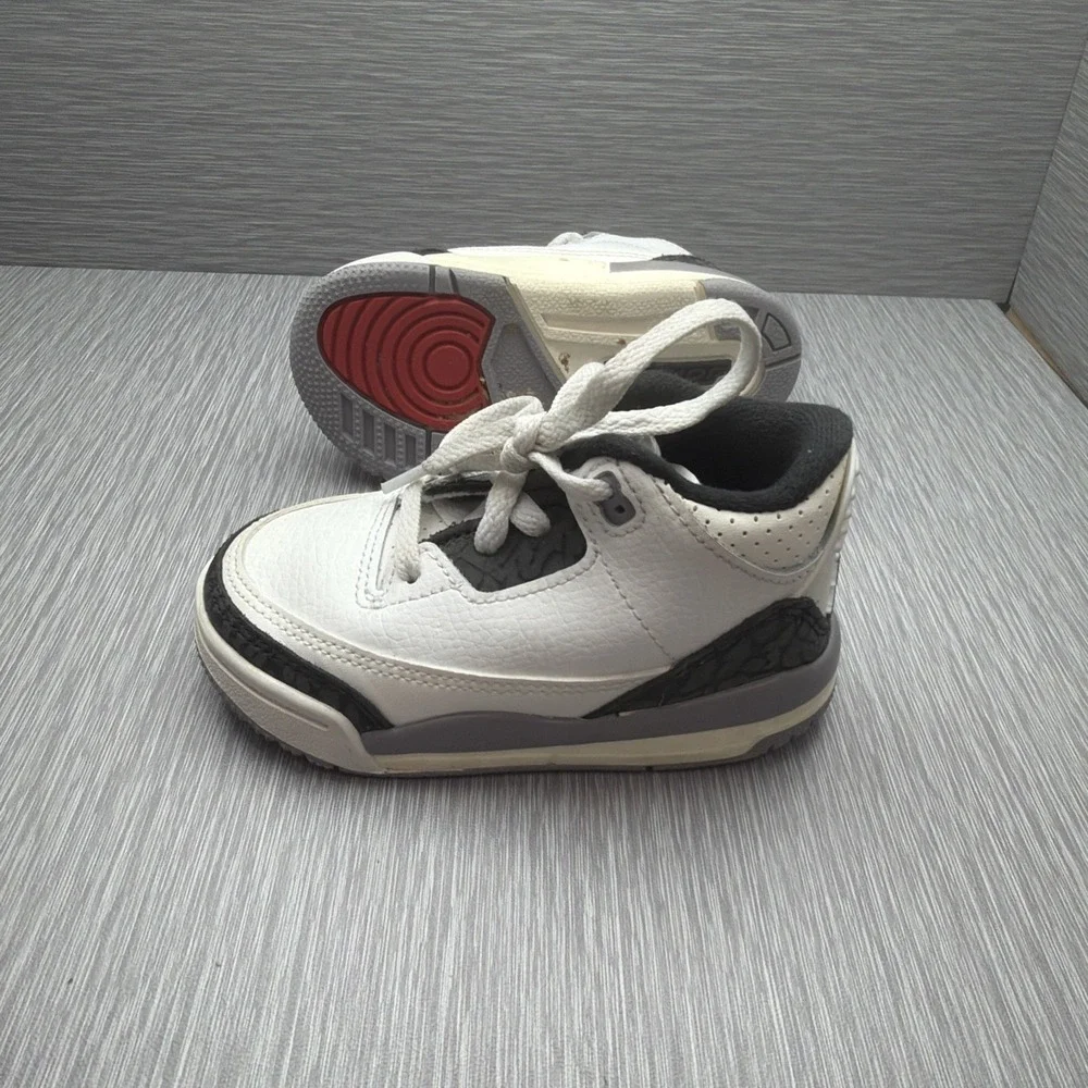Nike Air Jordan 3 Retro TD‎ White Black Red Toddler Shoes 6C DM0968-106